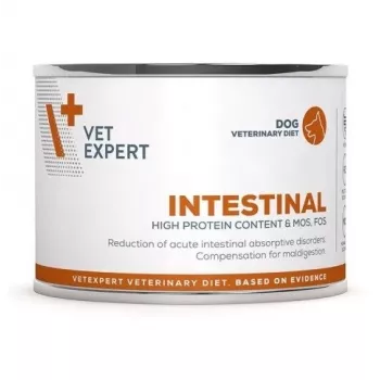 Slapjā barība suņiem VETEXPERT Intestinal Jērs 200 g — veterinārā diēta gremošanas atbalstam, pieaugušiem suņiem, bez lipekļa un sojas
