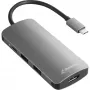 Sharkoon Multiport Adapter USB 3.0 Type C 3.2 Gen 1 Pelēks