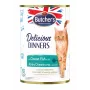 Butcher's Delicious Dinners Slapjā barība kaķiem Ocean Fish gabaliņi želejā 400 g, zivju garša, senioram, konservs
