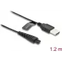 DELOCK USB uzlādes kabelis 5 V elektriskajiem skuvekļiem, saderīgs ar Remington HC4250, MB4200, MB6850, XR1330 sēriju