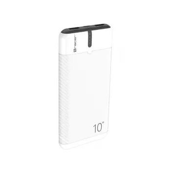 Power bank EnerGo 10000mAh balts-melns