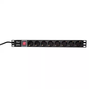 Strāvas sadales bloks LogiLink PDU8C01, 1U, 8 kontaktligzdas, 16 A