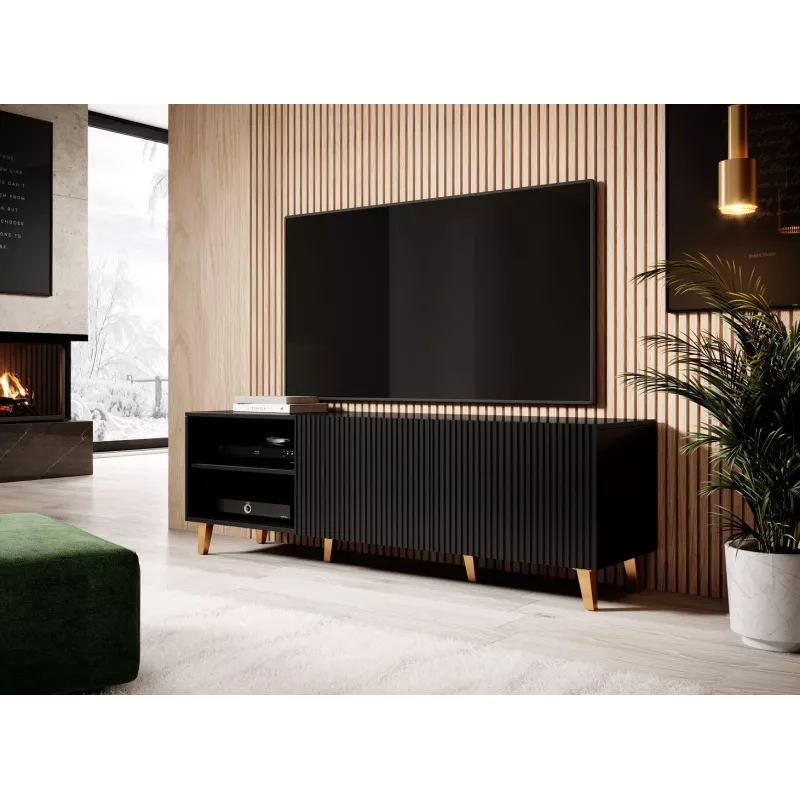 Cama RTV skapis PAFOS 150x42x52 melns matēts