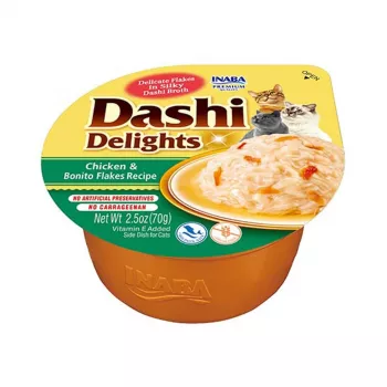 INABA Dashi Delights Vistas gaļa ar bonito pārslām buljonā - kaķu gardumi - 70g