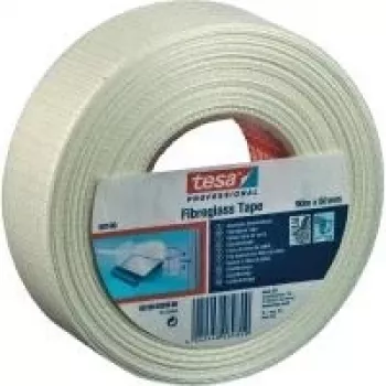 Līmlente Tesa Glasgewebeband 60100 — stikla auduma lente, 45 m, 50 mm, balta