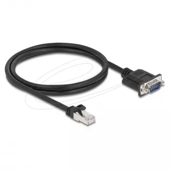 DeLOCK 64351 CAN Bus kabelis RJ45 spraudnis uz D-Sub 9 kontaktu spraudni, Cat.5e STP, 1 m, melns