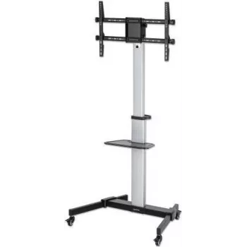 Manhattan Trolley Mount Statīvs TV un Monitoriem, 37-86 collām, -10 līdz 5° Slīpums, 90° Rotācija, VESA 200x200-600x400mm, Max 50kg