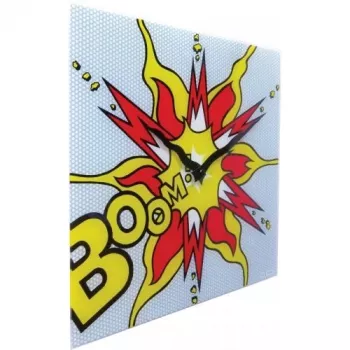 NeXtime sienas pulkstenis 8173 Boom, 43x43 cm, sarkanā/dzeltenā/ baltā krāsā