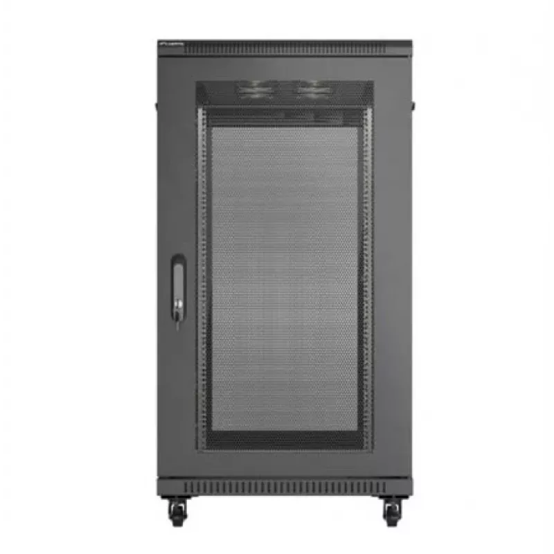 19 collu skapis LANBERG FF01-6222-23B 22U 600x1200 mm Melns ar perforētām durvīm