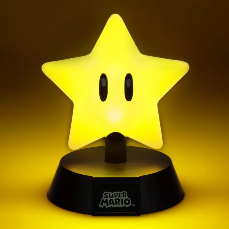 Galda lampa Paladone Super Mario Super Star Icon Light — dekoratīvā LED naktsgaisma