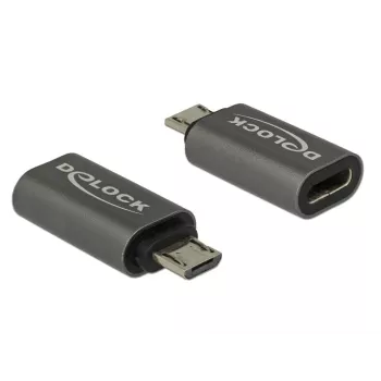 DeLOCK USB-C (siev.) uz Micro-USB B (tēviņš) adapteris, USB 3.1 Gen 1, 2,8 cm, antracīts (65927)