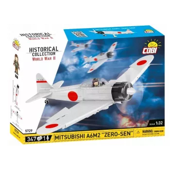 Būvkomplekts Cobi Mitsubishi A6M2 “Zero-Sen” — 347 detaļas, ieteicams no 7 gadu vecuma