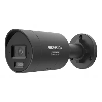 IP drošības kamera Hikvision Pro Series ColorVu 4 MP fiksēts mini bullet, 1/1.8 collu CMOS, 111.1° H, 30 fps, vadu, sienas stiprinājums, melna