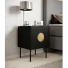 Naktsgaldiņu komplekts 2 gab. cama meble PALAZZO 44.5×40×59 cm melns un ozolkoka krāsā — 1 durvis, matēts lamināts, metāla kājas