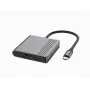 GEMBIRD A-CM-COMBO3-05 USB-C 3-in-1 daudzportu adapteris (HDMI + USB 3.2 + USB-C) pelēks