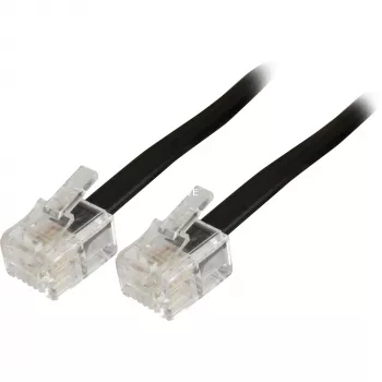 Telefona modulārais plakanais kabelis Goobay 50317 RJ-11 3 m melns
