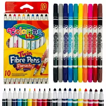 Colorino Kids Double Tip Fibre Pens 10 krāsas