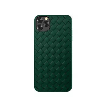 Aizsargājošs mīksts maciņš Devia iPhone 11 Pro Max ar pinuma rakstu, zaļš