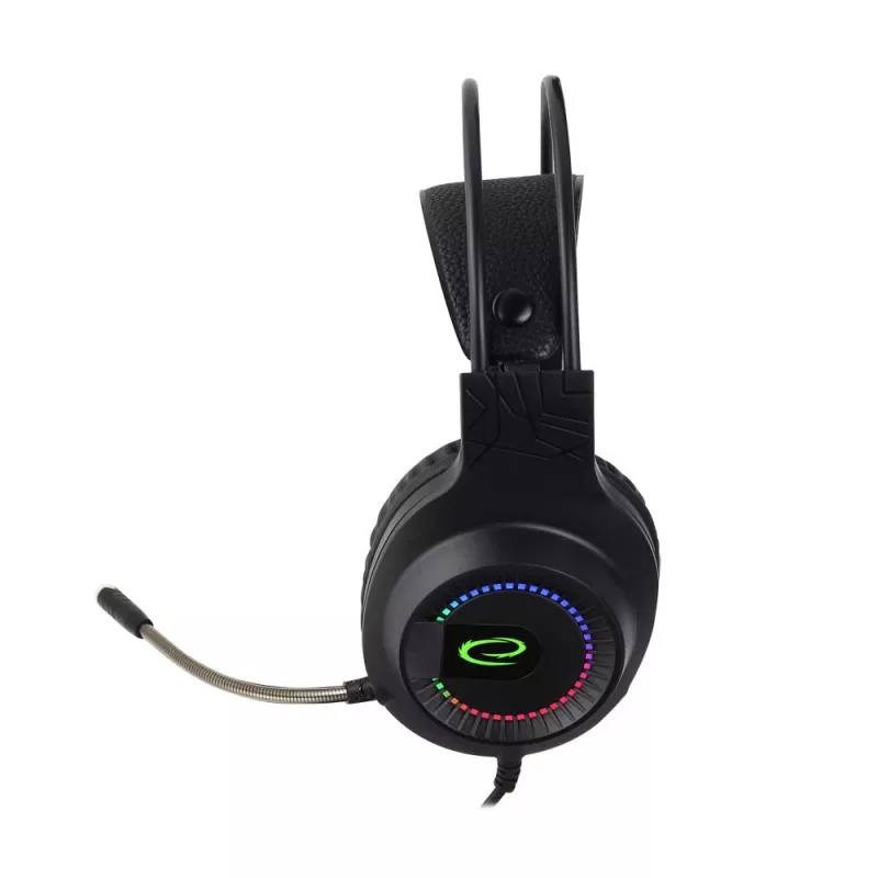 Esperanza EGH7100 Courser spēļu austiņas ar mikrofonu, virtuāla 7.1 telpiskā skaņa, USB 2.0, skaļuma regulators, melnas