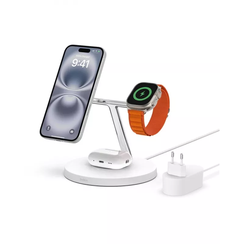 Belkin WIZ017vfWH bezvadu ātrās uzlādes lādētājs austiņām, 15 W, balts