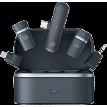 Bezvadu mikrofona komplekts Plusonic PS-TDS9 ar USB-C, Lightning un 3.5 mm savienotājiem