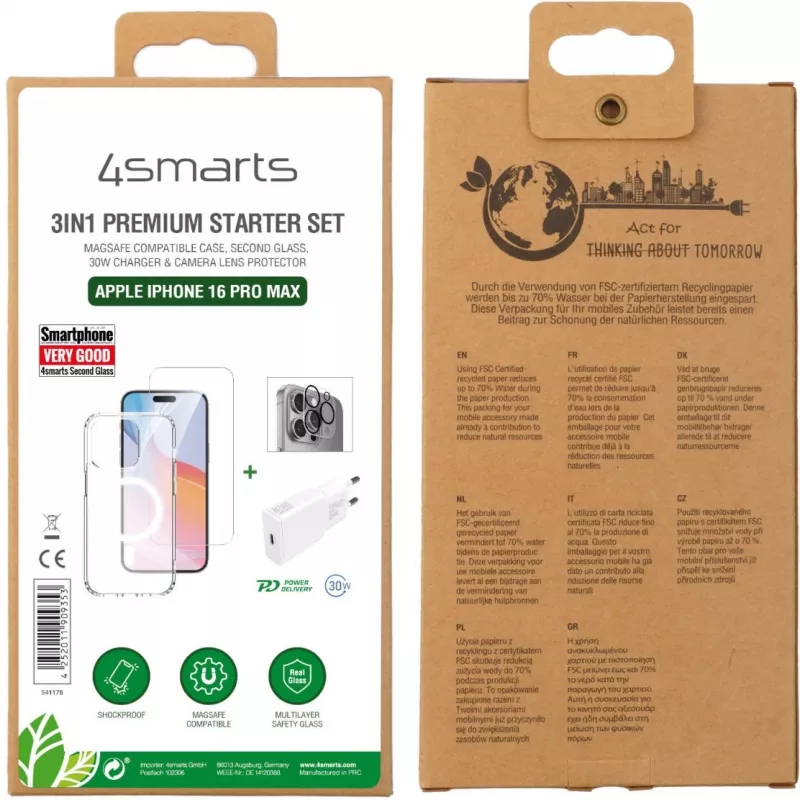 4smarts 3 vienā Premium sākuma komplekts Apple iPhone 16 Pro Max, saderīgs ar MagSafe