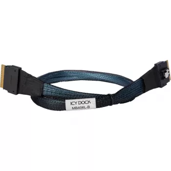 ICY DOCK MB406L-B SlimSAS 8i SFF-8654 uz SlimSAS 8i SFF-8654 kabelis, 0,5 m, melns