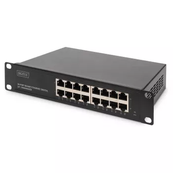 Tīkla slēdzis DIGITUS 10 collu Gigabit Ethernet 16 portu nepārvaldāms (rackmontāžas modulis)