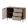 Kumode ALMERA 104x42x75 cm, valrieksts/krems, 3 atvilktnes, skaidu plātne