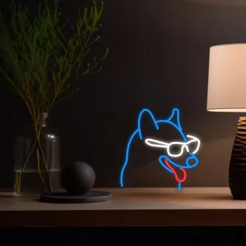 MANTA Neon Lights Dog with Glasses Manta SNL69MT — dekoratīvā LED neona stila sienas gaisma