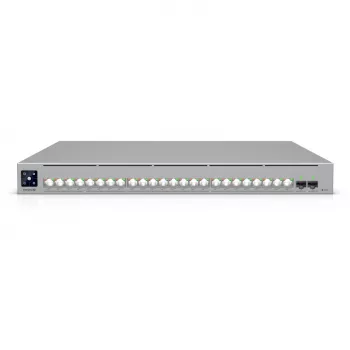 Tīkla slēdzis Ubiquiti UniFi ECS-24-POE — pārvaldāms L2/L3, 24× 10G RJ-45, PoE, 1U, pelēks