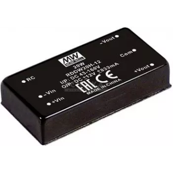 MEAN WELL RDDW20F-05 līdzstrāvas pārveidotājs, 20 W, 5 V, 2 A, RoHS, 50.8 mm dziļums, 35 g