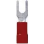 LappKabel Dakšveida kabeļa uzgalis 0,5 mm² 1,5 mm² Cauruma diametrs=4,3 mm Daļēji izolēts Sarkans 63105050 100 gab.