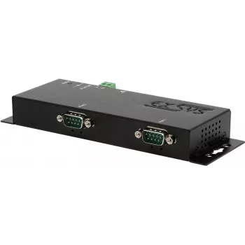 Serial Device Server Exsys EX-6122-2 — Ethernet uz 2× RS-232/422/485, nepieciešams 12V/3A barošanas bloks