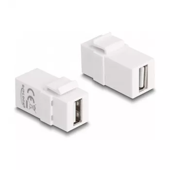 DeLOCK Keystone modulis USB 2.0 A sieviete–USB 2.0 A sieviete balts