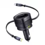 Auto lādētājs Baseus Enjoyment Max 90W ar USB-C, Lightning un USB-A portiem