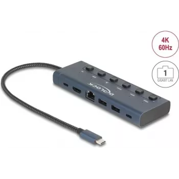 DeLOCK 92000 USB Type-C centrmezgls 5000 Mbit/s HDMI RJ-45 USB 3.2