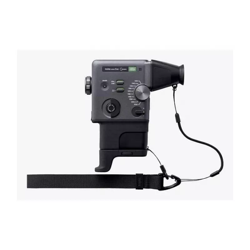 Momentānā drukas kamera Fujifilm Instax mini evo Cinema — 1/5 collu CMOS 2560×1920, attēls 62×46 mm, iebūvēta zibspuldze, melna