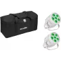 LED Par Gaisma EUROLITE Silent Par 6 QCL Floor 2x ar Soft-Bag — kompakts QCL LED par, 2 gab., transporta soma