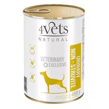 Slapjā suņu barība 4vets Natural Urinary No Struvit 400 g — veterinārā diēta urīnceļu veselībai, tītara gaļa