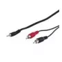 Wentronic Goobay 3,5 mm jack/RCA adaptera kabelis, melns, 15 m – 3,5 mm ligzda (3-pin, stereo) > 2x RCA spraudnis (audio kreisais/labais) (50780)