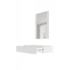Tualetes galdiņš ar spoguli cama meble PAFOS 80×41,6×100 cm, matēti balts, MDF rāmis, 1 atvilktne