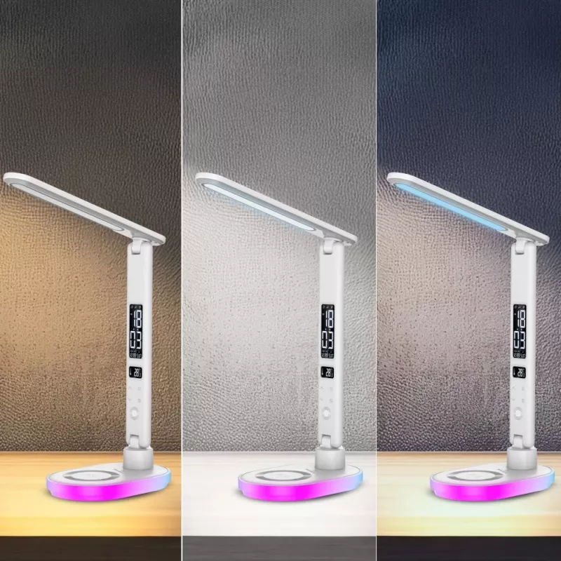 Galda lampa Hawk HW-LAMP03 White RGB — regulējama LED lampa ar RGB apgaismojumu