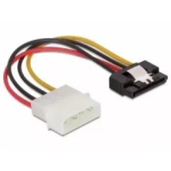 SATA HDD kabelis DeLOCK 60120 4pin vīrišķais ar metāla fiksatoru taisns 0.12m