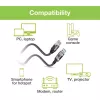 Techly ICOC U3A-RJ45-010 USB-A uz Gigabit Ethernet adaptera kabelis, 1 m, melns/sudraba