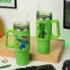 Paladone Minecraft Green 900ml Izolēta Krūze ar Salmiņu