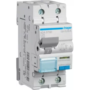 Hager ADA575D RCBO slēdzis 1P+N 10kA C-25A 30mA
