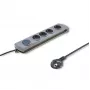 Pārsprieguma aizsargs Qoltec 50163 Pelēks 4 AC kontaktligzdas 230V 1.5m