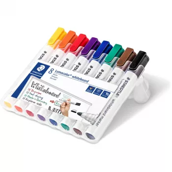 Pastāvīgais marķieris Staedtler Lumocolor 351 WP8 ar lodes galu, daudzkrāsains, 8 gab.
