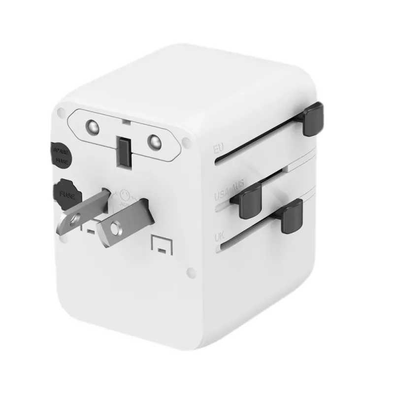Ceļojumu lādētājs GEMBIRD TPA-1A2C20-01-W — 20 W, USB-A (18 W) + 2× USB-C (20 W), E tipa kontaktdakša, balts